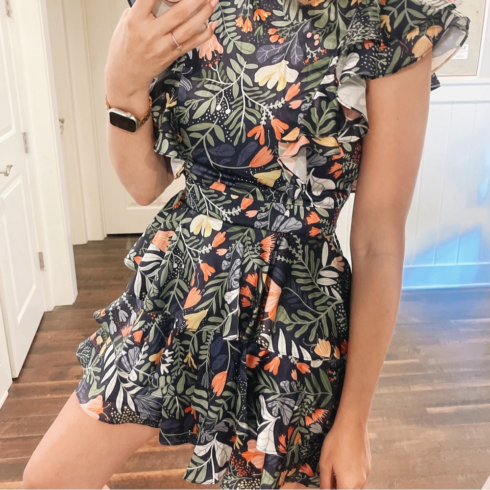 Fully lined ruffle mini dress by MULLA